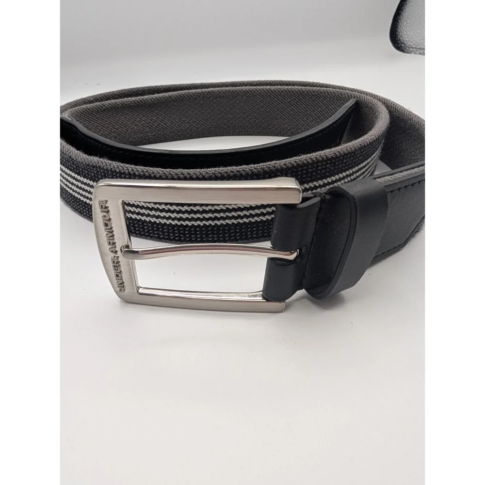 Under Armour Men's Stretch Web Golf Belt Gray Black Stripe Size 38 Adjustable